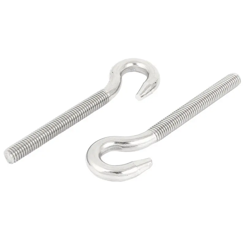 9.5cm long 8mm threaded shank stainless steel hoist suspension hook