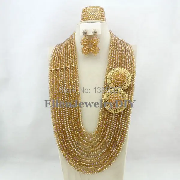 

African Wedding Jewelry Set Crystal Jewelry Set African Beads Necklace Set Crystal Beads Neckalce Set Free Shipping W6067