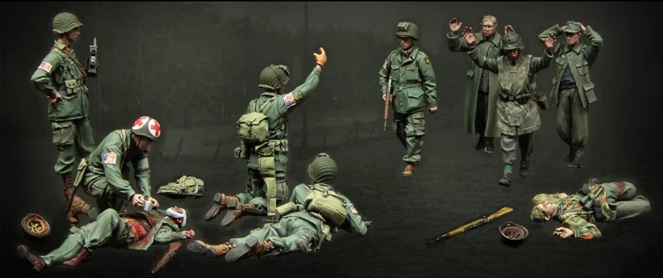 

Unpainted Kit 1/35 U.S. Army and GK soldiers Resin Figure miniature garage kit