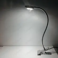 Гибкая труба 3 Вт/5 Вт Светодиодный настольный свет зажим клип картинка лампа ВКЛ/выкл кнопка прожектор с вилкой витрина для чтения магазин серебряный корпус