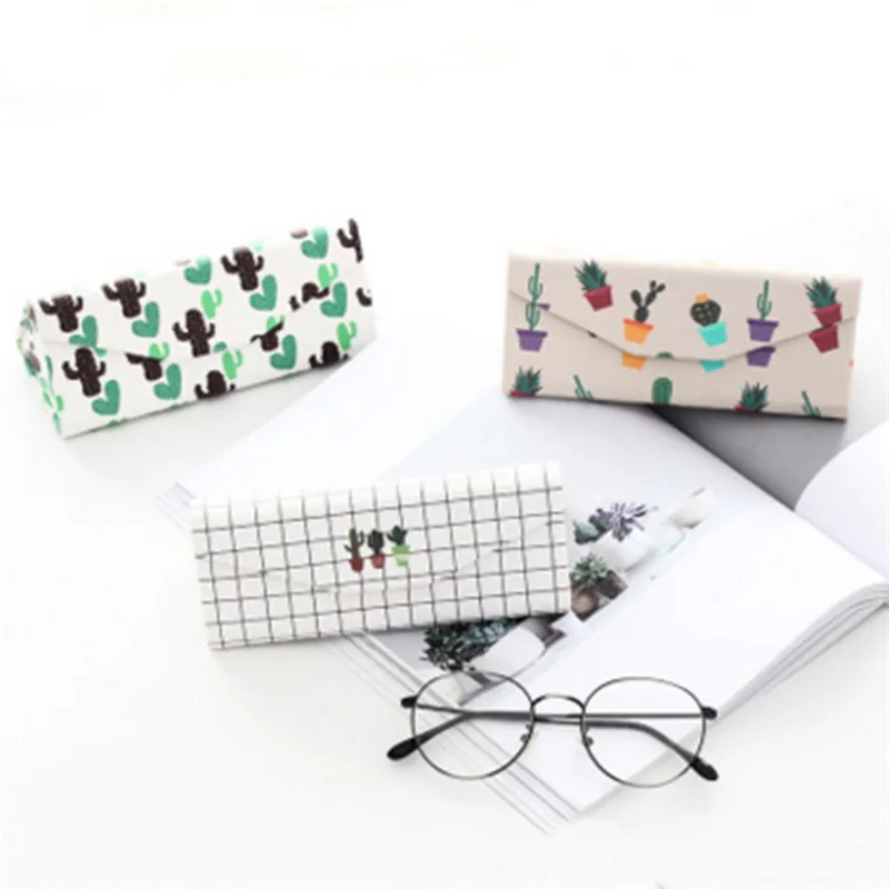 

IMIXLOT Lovely Fold Up Sunglasses Case Protable Light Triangular Fold Glasses Case Eyeglass Sunglasses Protector Box