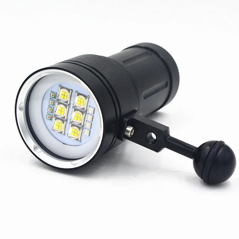 

LED Diving Flashlight 6xXHP90 4xRed 4xPurple LED Photography Video Light 20000LM Underwater 100m Waterproof Tactical Torch Lamp