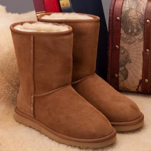 Heißer Verkauf 100% Echtem Schaffell Marke Klassische Schnee Stiefel Für Frauen Winter Stiefel Großhandel Einzelhandel Freies Verschiffen Tropfenverschiffen