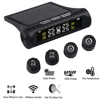 

Vehicle General Tire Detection Wireless Solar Power Tire Pressure LCD Monitor System Monitor External Monitor Pressure Detection