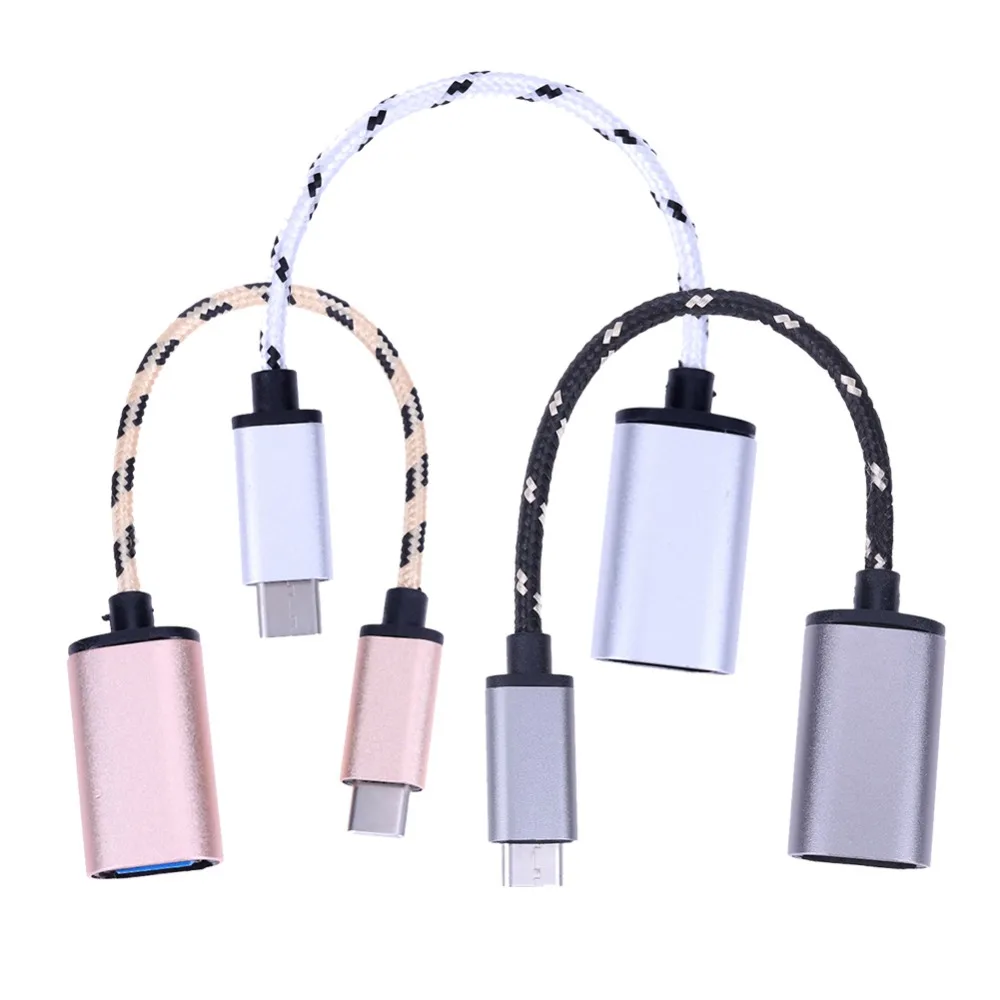 

Type C USB 3.1 Male to USB Female OTG Adapter Cable Nylon Braided Data Sync Transfer Transmission Cable Cord Wire