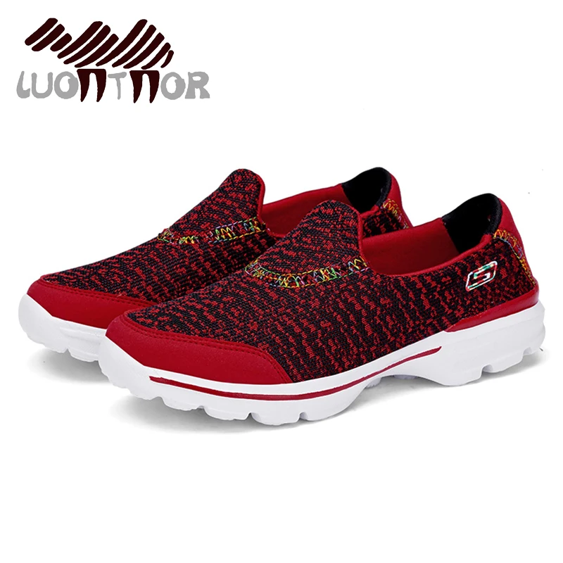 LUONTNOR 2018 New Spring Women Sneakers Wedges Ladies Red Walking Shoes