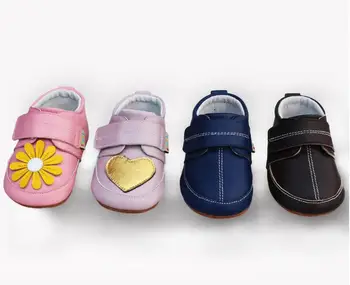 

Superior quality genuine Leather Baby Moccasins shoes Anti-slip rubber bottom baby kids Shoes for first walker boys and girls