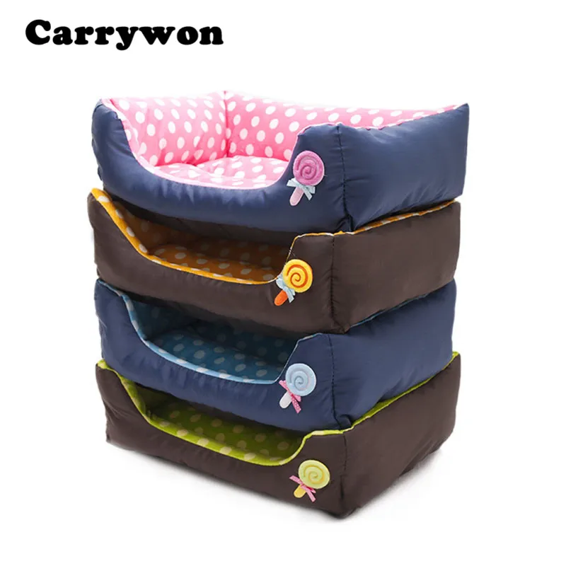 Продажа Carrywon моющиеся мягкие кровати собаки теплые домики для товары ухода за собак Pet коврик для кошки милый Dot Кровать Домашних