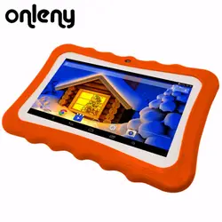 Onleny 7 дюймов Q7 A33 4 ядра 512 МБ + 4 ГБ Android 4,4 Детские планшеты ПК с Bluetooth 1024x600 двойной Камера с силиконовый чехол