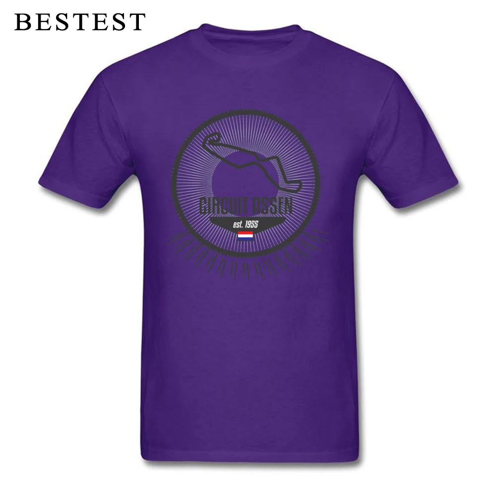 Assen Circuit 12595 Short Sleeve Tops T Shirt Crew Neck 100% Cotton Youth T Shirt Simple Style T Shirts Classic Assen Circuit 12595 purple