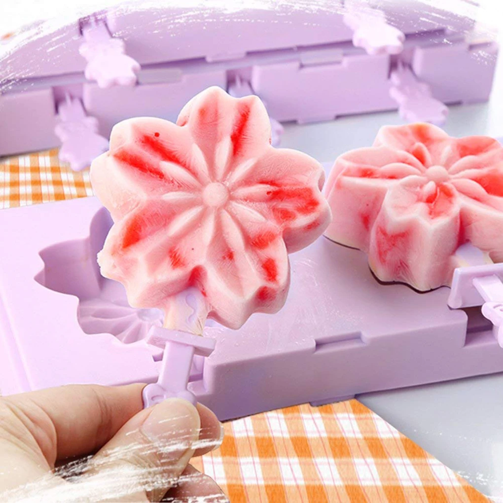 Flower Shape Safe Non toxic ABS Plastic Ice Cream Cubes Mould DIY