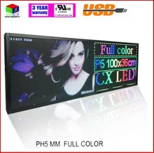 RGB Full color P5 Indoor LED Message Sign Moving Scrolling led Display Board for shop& windows