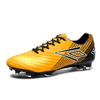 

2018 WELIVENICE TF Football Shoes Unisex Turf Breathable Soccer Shoes Training Yellow/Grey/Green Sports Sneakers 38-44 Size