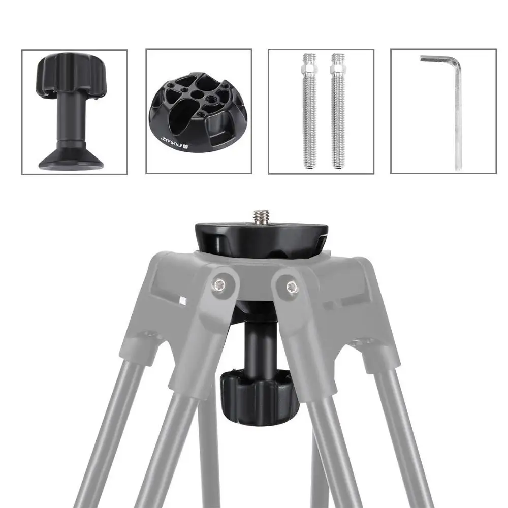 Plana para Adaptador Parafusos para Fluido Cabeça do Tripé Tigela com 1 4 e 3 Puluz Semisphere Conversor Meia Bola - 8 Dslr Câmera Rig 75mm - Image 3