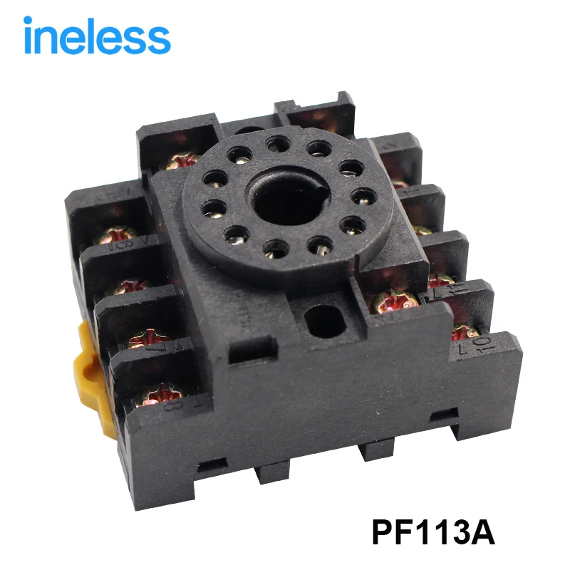 PF113A 11 Pins 11P Screw Terminal 35Mm Din Rail Mount Relay Socket Base
