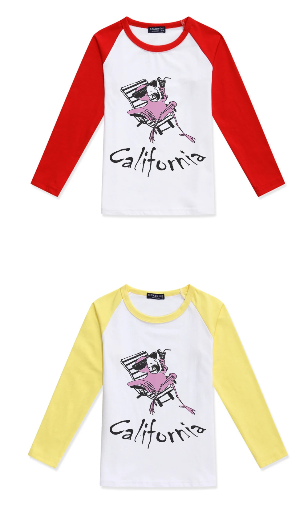 Забавные футболки одежда для детей хлопковые детские футболки с круглым вырезом детские топы с длинными рукавами для девочек Футболка для маленьких мальчиков с принтом птицы в стиле «California»