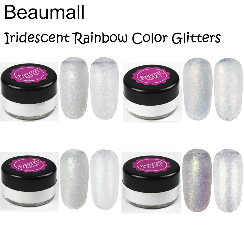 

10g/pot ,0.05mm (1/500 002) Iridescent Rainbow Multicolored Glitters Powders Dusts For Nail ,Tatto Art,Make Up.