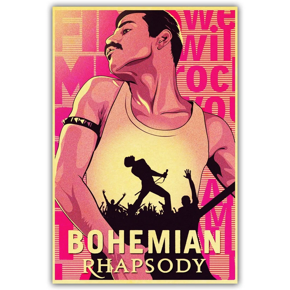 Винтаж Bohemian Rhapsody Фредди Меркури Queen музыкальный фильм плакат холст Современная домашняя, комнатная, Настенная Декор - Цвет: 9