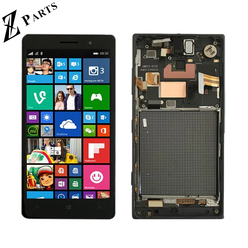 100% Оригинальный ЖК дисплей для Nokia Lumia 830 с сенсорным экраном дигитайзер в сборе