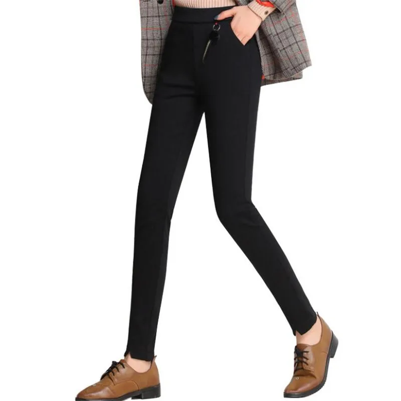 Caliente Invierno Venta Elásticos Pantalones Polainas Negro Coreano Femeninos Gruesos Lápiz Las Engrosamiento Otoño Mujeres De Cálido Terciopelo Más dEqrfFwqx