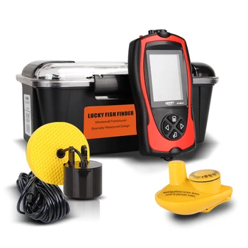 

LUCKY Fish Finder FF1108-1C Waterproof Wired Wireless 200KHz/123KHz Dual Sonar Frequency 100m/328ft Fish Detector Sea Ocean