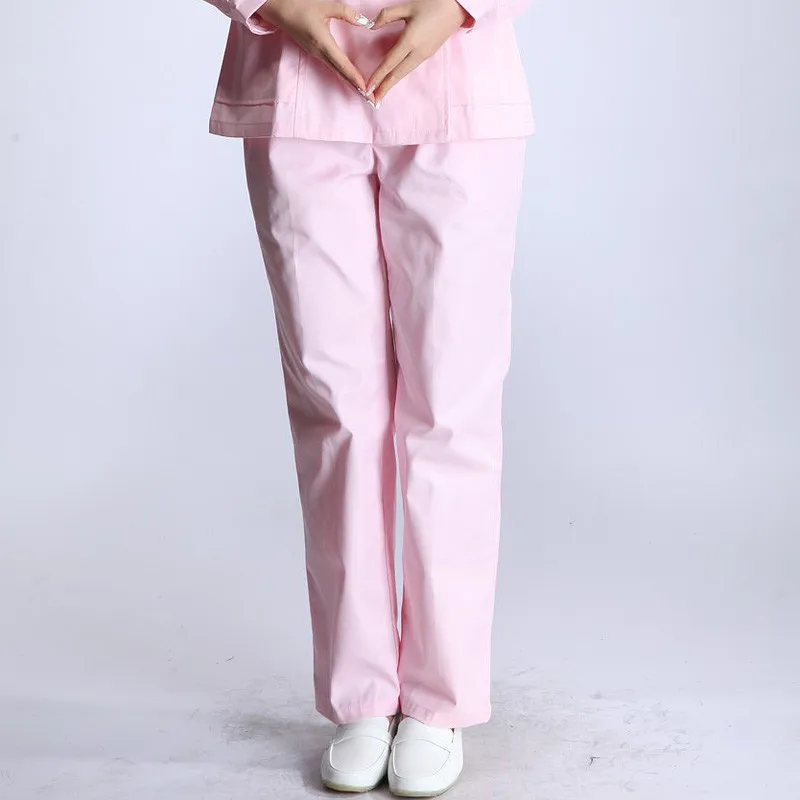 uniformes hospital nursing Nurse Pants White Work Pants Medical Trousers Female 100% Cotton Pink Blue