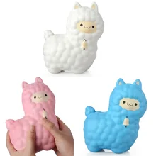 Jumbo 16CM Cute Alpaca with Bell Squishy Phone Strap Decor Slow Rising Collection Kids Funny Sheep Toy Xmas New Year Gift P15