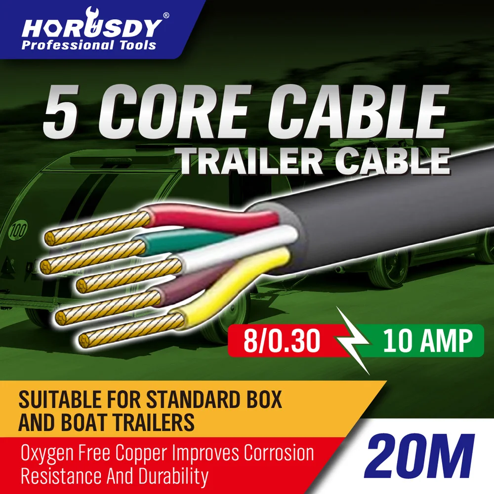 

20M X 5 Core Wire Cable Trailer Cable Automotive Boat Caravan Truck Coil V90 PVC