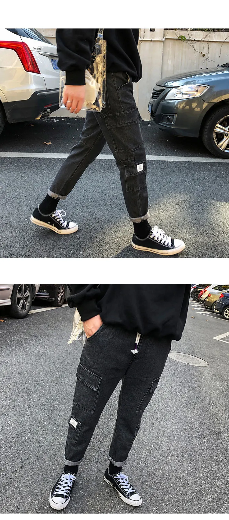 jeans preto azul cor biker denim calças