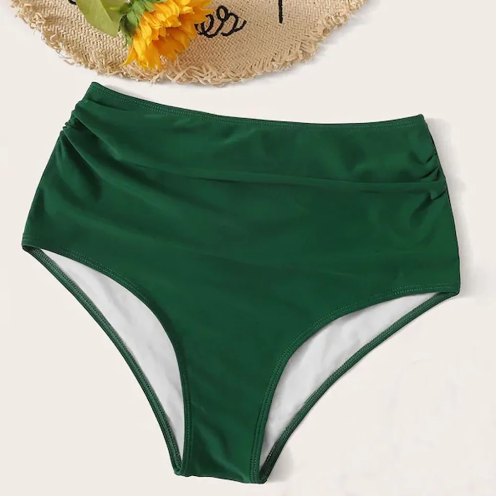 Women High Waist Bikini Bottoms Swim Briefs Beach Shorts Stretch Shorts Female Swimming Pants  Sexy High Cut Fashion L5# (11)