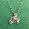 Solid 925 Silver Carriage Locket Cage Pendant Mounting DIY Can Open Sterling Silver Pumpkin Pearl Gem Bead Pendant Charm 5