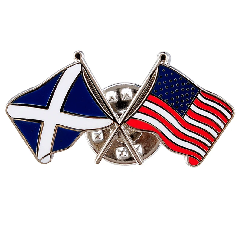 

Custom Metal Country Flag Pin with Butterfly Clutch Zinc Alloy Flag Badge