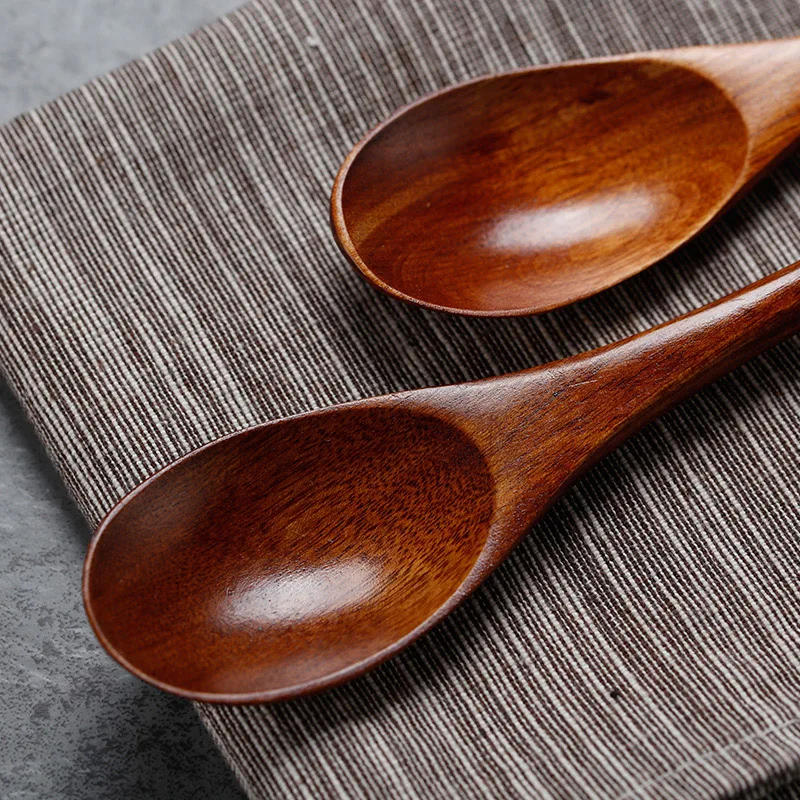 2 unids/set al aire libre de madera Set cuchara tenedor cubiertos de Camping madera japonesa sopa cena ensalada Forks vajilla para Picnic senderismo
