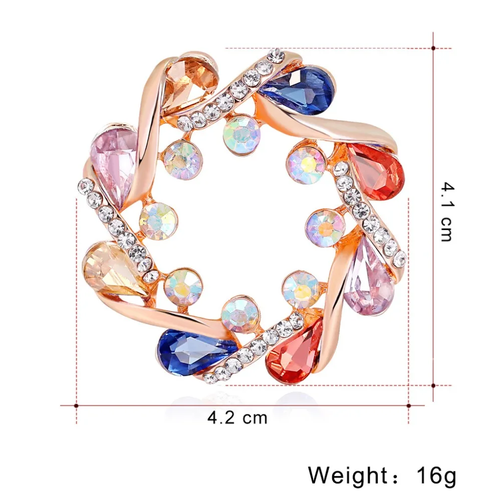 Rinhoo, дизайн, сплав, стразы, броши, изящный Цветок, форма, женский костюм, шарф, пряжка, цветные шляпы, шарф, ювелирные изделия, подарки, булавка
