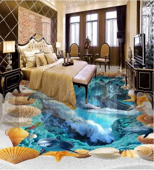 Customize 3d Flooring Ocean World Photo Wallpaper Murals Home