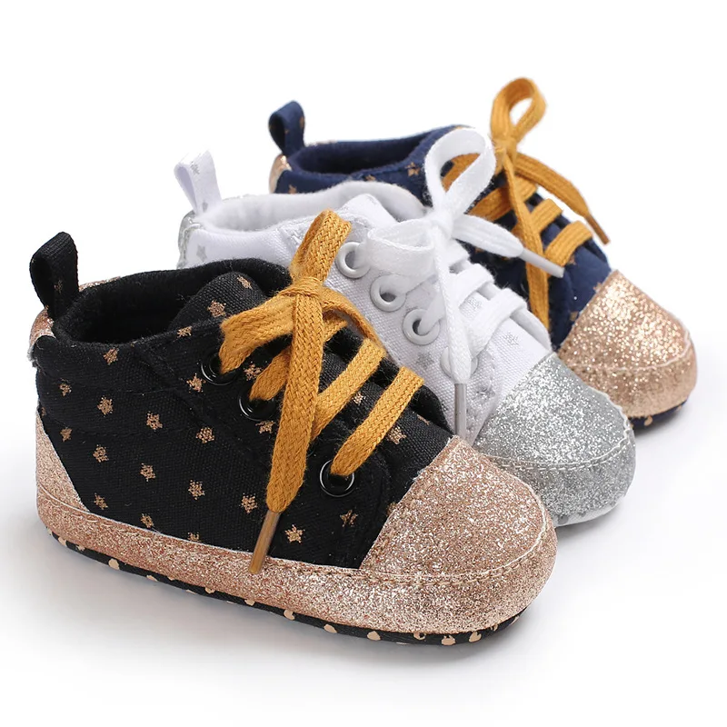 Весенне-осенняя модная обувь для маленьких девочек, обувь для малышей, парусиновые ботиночки для малышей, с мягкой подошвой, для новорожденных, спортивные кеды для мальчиков 0-18 лет