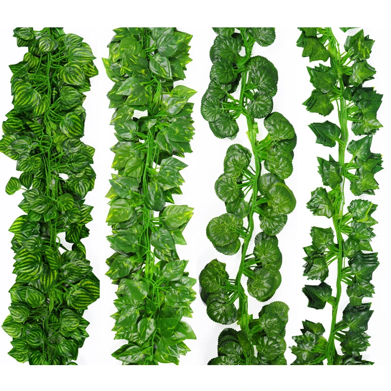 

2m Long Simulation Plants Green Ivy Leaf Fake Grape Vine Artificial Flower String Foliage Leaves Home Wedding Garden Decoration