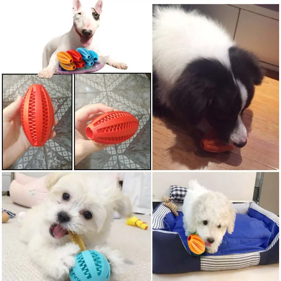 Резиновые регби футбольные игрушки для собак нетоксичные устойчивые к укусам игрушки мяч смешной интерактивный эластичность чистки зубов мяч