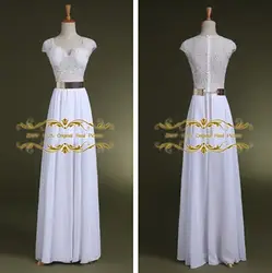 2016 осень зима мода белый / слоновая кость платье-линии очаровательная аппликации свадебные платья Cap рукавом платье Vestidos Novia