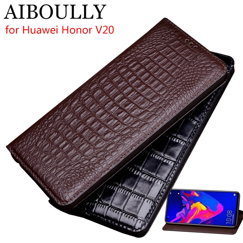 Чехол AIBOULLY для Huawei Honor V20 мягкий силиконовый чехол из натуральной кожи с откидной