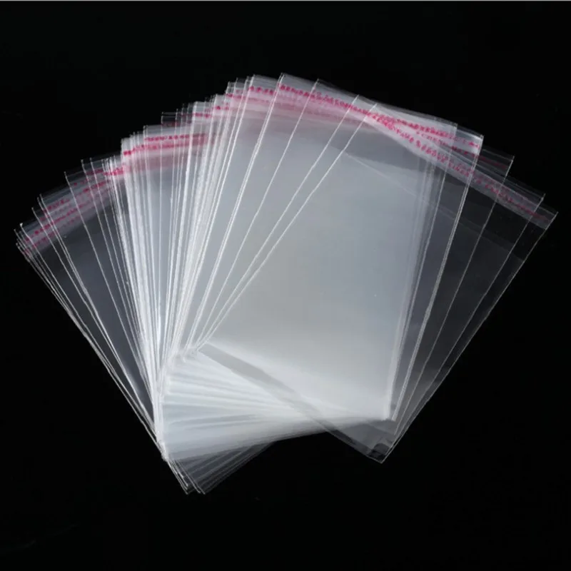 

100pcs 9cm width Clear Self-adhesive Sealing Plastic Bags Gift Jewelry Packaging Bag Candy Packing Resealable Cookie opp Bag 88