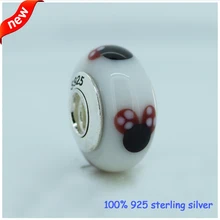 Подходит для Pandora Браслеты новые оригинальные аутентичные 925 пробы серебро талисманы Классический Минни Мурано стекло бусины DIY опт