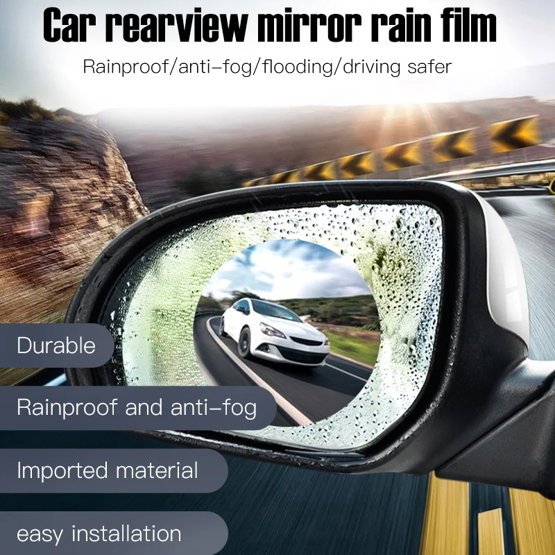 

2Pcs Car Rearview Mirror Protective Film Anti Fog Window Clear Rainproof Rear View Mirror Protective Soft Film Auto Accessories