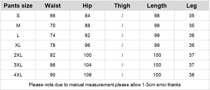 pants size
