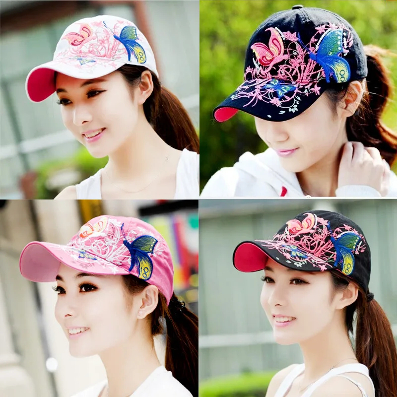 

Women Fashion Personalized Butterfly Embroidered Hip Hop Outdoor Sports Baseball Tennis cap