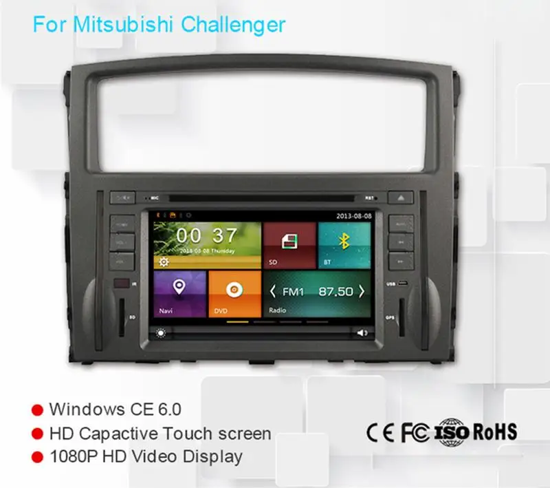 Top 7" in-dash Car DVD player with GPS(opt),Audio Radio stereo,USB/SD,AUX,BT/TV,Canbus,car multimedia headunit for mitsubishi pajero 0