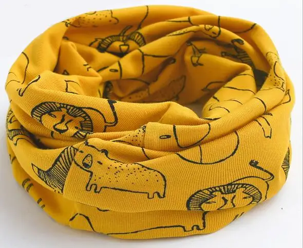 yellow lion Новинка; сезон осень-зима; шарф из хлопка для девочек; Детский шарф; нагрудный шарф для мальчиков и девочек с круглым кольцом; милый детский шарф с воротником; Bufandas - Цвет: yellow lion