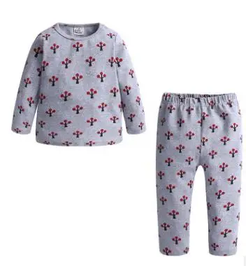 

Kids Clothes Set 2019 Spring Autumn New Arrival Cute Print Wool Children Pajamas 4 Colors 2 Pcs Baby Costume for 1-6 Year FZ9441