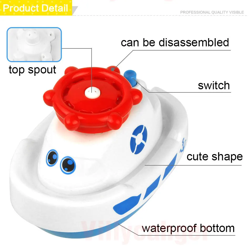 1 шт., Милая мини-игрушка для ванной, автоматическое распыление, водяная лодка, поплавок, для плавания, для игры в воду, Классические развивающие обучающие игрушки для детей