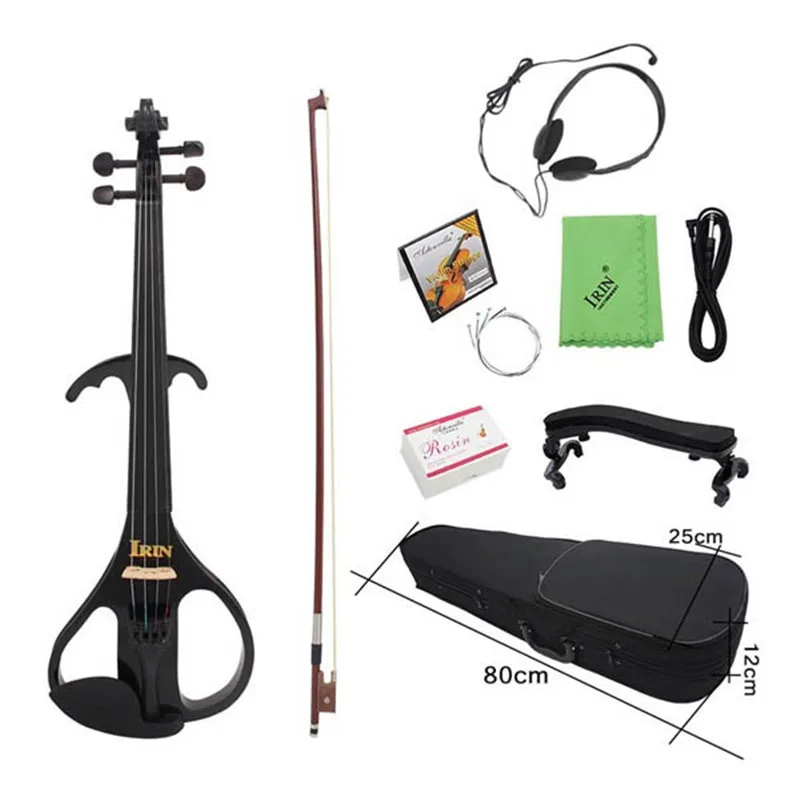 

New Arrival AU-02 4/4 Maple Electric Violin with Pickup Case Accessories With Shoulder Rest+Cleaning cloth+Bow+String